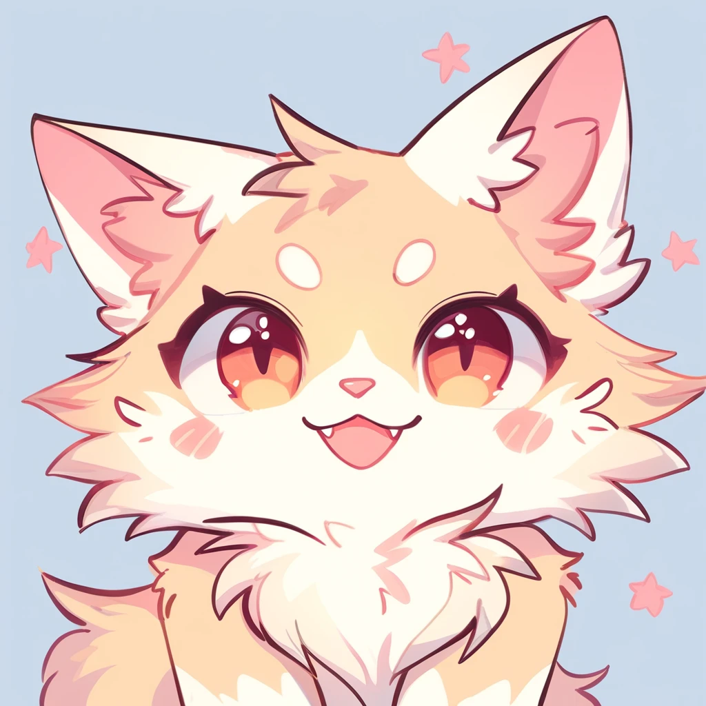 Fluffy Furry Cat in cute art style