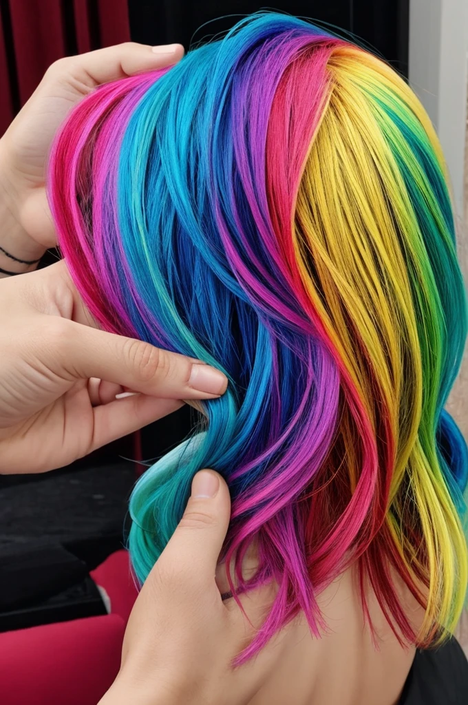 Colored crystals that together form a heart with LGBT colors