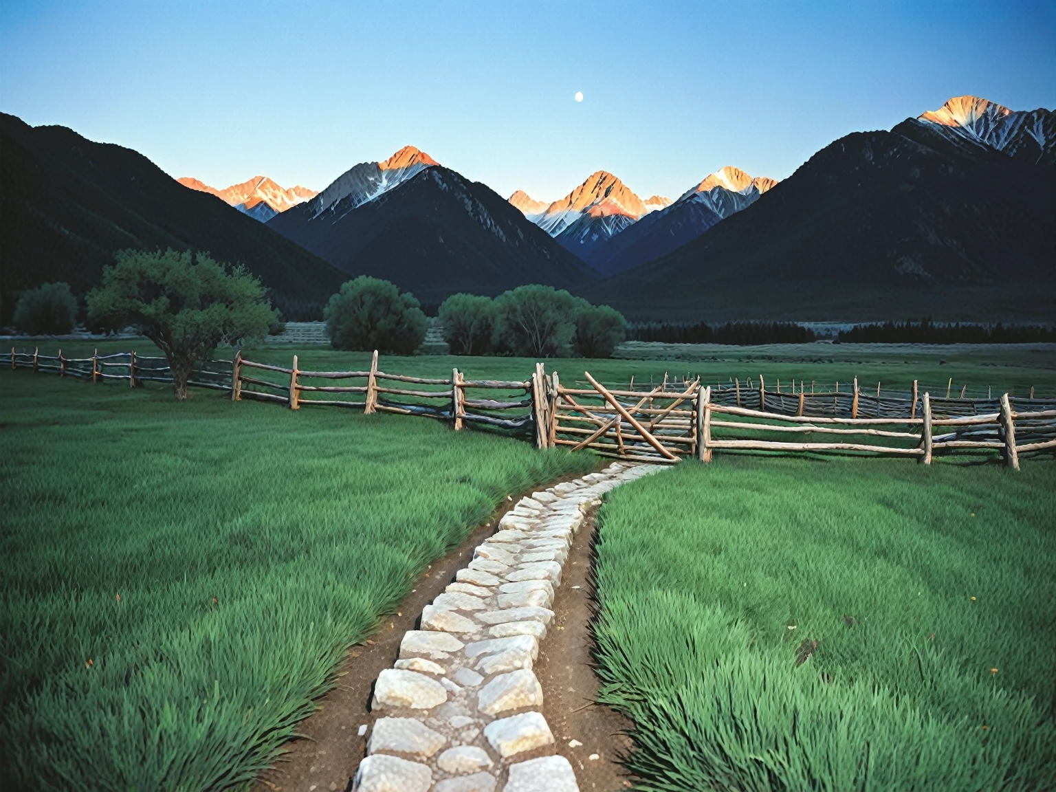 Mountains in the distance，A fence in the foreground, Snow-capped peaks, wind river valley, Surrounded by mountains, rocky 背景为Mountains, 遥远的落基Mountains, red peaks in the background, 背后是美丽的Mountains, 科罗拉多Mountains, 背景中的Mountains, Snow Mountain, 背景为Mountains, Distant mountain lights photo, Snow-capped peaks, Mountainous area, 远处的Mountains, Mountains