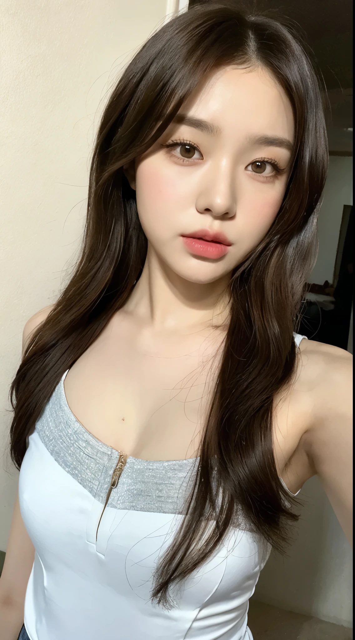 ((best qualtiy,8K,tmasterpiece:1.3)),(Flower Cap:1.3),Perfect beauty:1.4,glute:1.2,(Layered Hair Style:1.2)),(the street:1.3),Highly Detailed Face and Skin Textur,full bodyesbian,Elaborate Eyes,double eyelid,Whitens the skin,Short wave hair,Cute Korean beauty(with a round face:1.5),(Loose top,shorter pants:1.6)