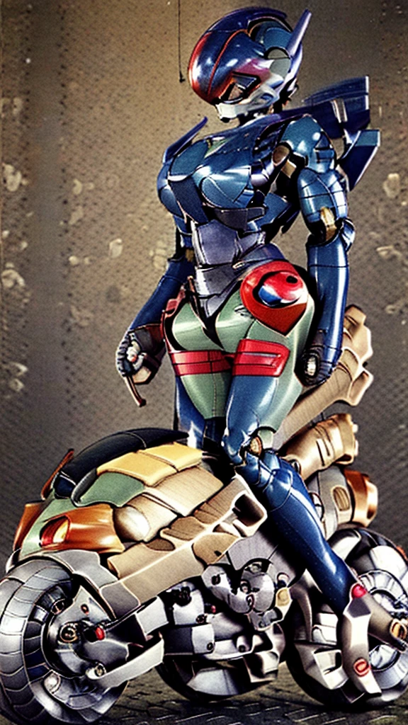 Highest quality 8k Red Cyborg Suit Girl Middle-aged women Sweaty face cute short hair boyish Very short hair Steam coming out of my head My hair is wet with sweat The feel of black hair Full body portrait My upper body is soaked I can see the vagina Lying in bed