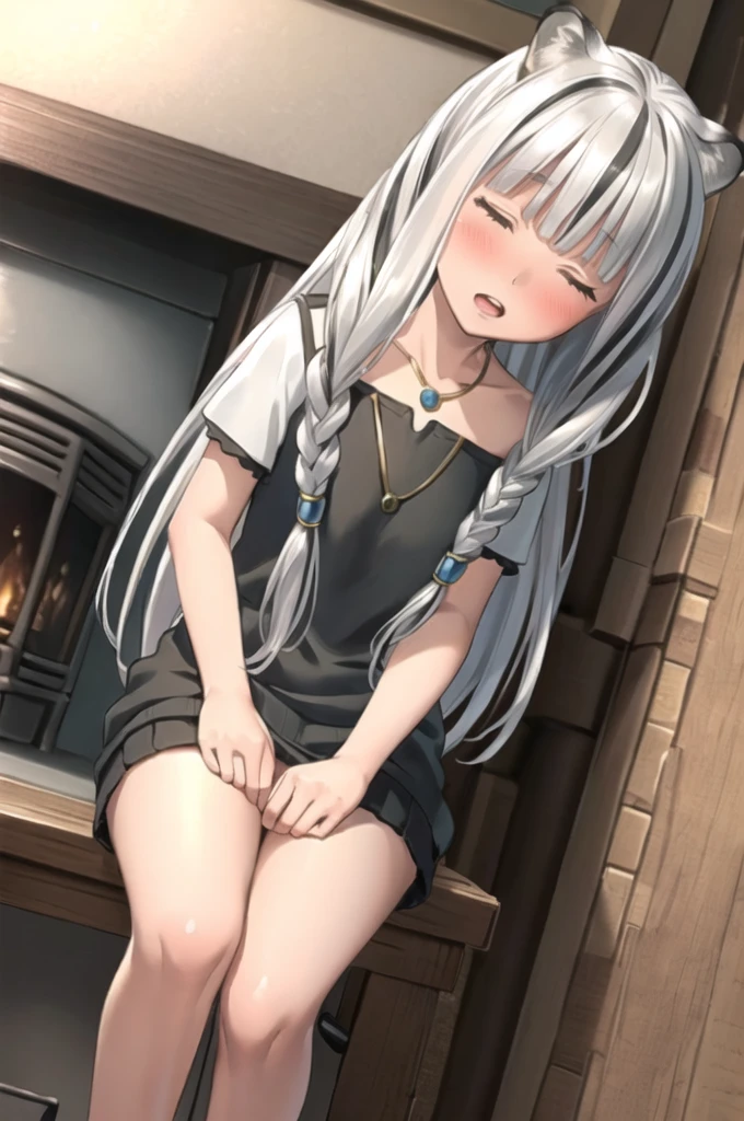 White Cat Project,Exposed outside,NSFW,Facial,Bukkake,a little child,Undressing