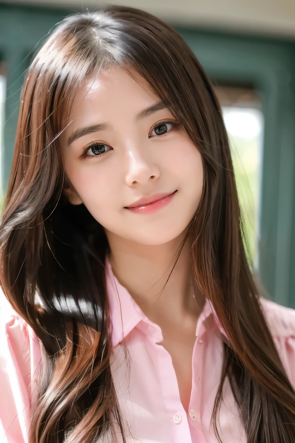 (((8k,Attention to detail,Attention to detail、Highest quality,masterpiece,Attention to detail,alone))),RAW Photos & Realistic atmosphere,beautiful黒い瞳,Mouth Details,Glossy Lips,Thin eyebrows,beautiful Eyes、Soft white skin that shines in every detail、彼女の深い黒色の目はとてもbeautifulです,Lip details、とてもbeautiful顔,とてもbeautiful顔、Lively Faces,beautiful, Glistening lips,beautiful Eyebrows,Infinite Reality, Realistic Young Gravure Idol,Very cute woman , Young Gravure Idol, Young Gravure Idol, とても美しくてかわいいbeautiful 21 year old 美女,Incredibly beautiful and elegant,beautiful 21 year old 美女,Natural soft light,(Shiny Hair,,beautiful and kind eyes:1.5),A kind smile,Shapely breasts,Long Hair,beautiful posture,No makeup,Take a quick look at the camera,Red Shirt,