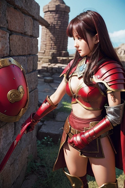 Dragon Quest 3、Woman warrior、Wearing tattered red armor、Glamour、Armor is destroyed、Wounded、Crippling、HP remaining: 1、Shield is destroyed、Fighting an invisible enemy、I can't protect my friends、Coming under attack、触手Coming under attack、Being slashed by a sword、I can't stand it、魔法Coming under attack、Hands and feet tied