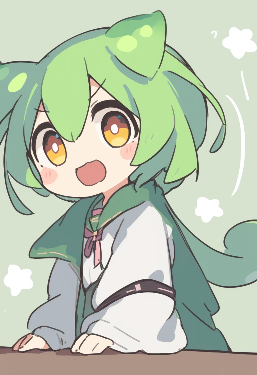 One girl,Zundamon,Voice Box ,Green Hair,