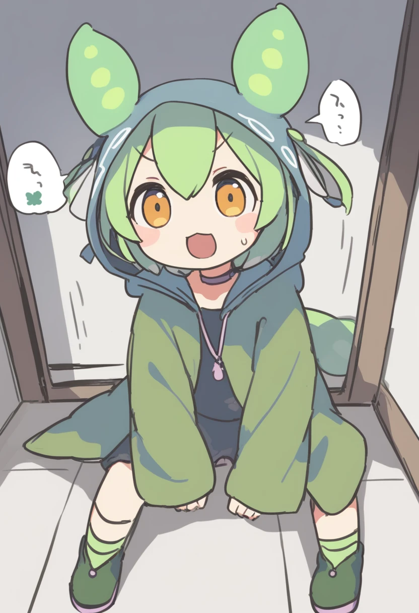 One girl,Zundamon,Voice Box ,Green Hair,