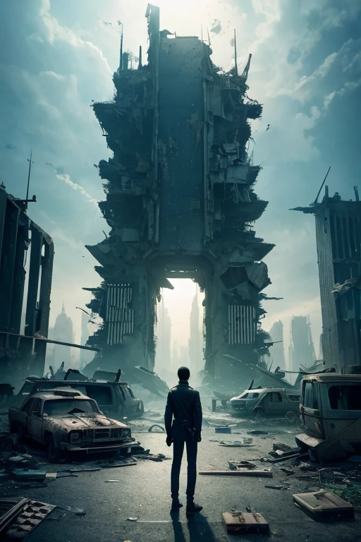 Highest quality、A ruined futuristic city、dim、Surrealism