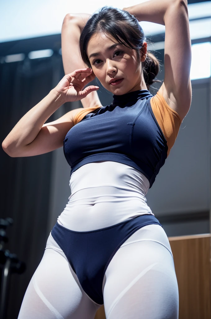 solo,gym.leggins,cameltoe,armpit,japanese,mature,looking at viewer