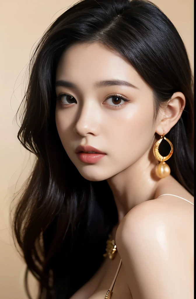 (masterpiece:1.3), (8 thousand, realistic, RAW photos, best quality: 1.4), (1 woman),(very sexy), (Beautiful makeover), (유난히 아름다운 realistic 얼굴), (Build a beautiful body) , (long eyelashes), (double eyelid), (black hair. parted, long hair:1.3), (아름다운 parted스타일), (Realistic and truly beautiful and delicate eyes), (beautiful and big breasts), (realistic and beautiful skin), (absurd), (attractive), (ultra high resolution), (extremely realistic), (very detailed), (golden ratio), (necklace), (earring), (So beautiful and sexy)