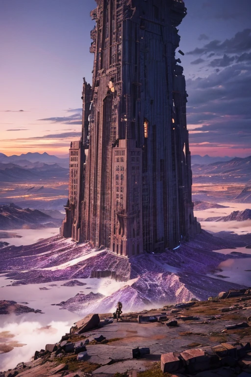 Highest quality、Desolate Earth、wreckage、Purple Sky、Surrealism
