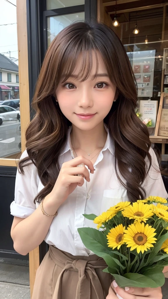 
In a city café、There are some very eye-catching women working here.。Her name is Misaki（Misaki）、I am 24 years old。Misaki has loose, wavy chestnut-colored hair that reaches her shoulders.、A woman with impressive big eyes。Her eyes are、It shines brightly like a starry sky。When I smile、The dimples on her cheeks are so adorable、People around me々It gives relief to。

Misaki works as a barista at a cafe.、Her graceful and efficient workmanship has earned her high praise from clients and colleagues alike.。Her uniform is neat and clean、Every movement is careful and beautiful.。Especially the look of concentration on his face when drawing latte art.、People around me々It has a charm that draws you in。

During breaks、Her daily routine is to read in her favorite window seat.。Her books of choice are mostly literary works.、Sometimes tears of emotion flow down her beautiful face.。Seeing Misaki like that、Many customers have noticed her kind heart.、I&#39;m becoming more of a fan of hers。

Misaki is kind to her friends and colleagues.、I&#39;m the type of person who will lend a hand immediately if someone is in trouble.。Conversation with customers is natural、To be able to treat everyone kindly、The cafe has many regular customers.。

On the weekend、She buys flowers from a nearby florist to decorate her room.。Colorful flowers々Decorates Misaki&#39;s room、It brings more warmth to her life.。

Make your mouth a little cuter and your eyes a little cuter.