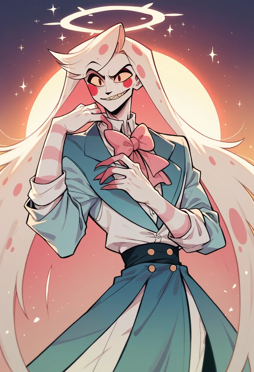 1male, hazbin hotel style, archangel, halo