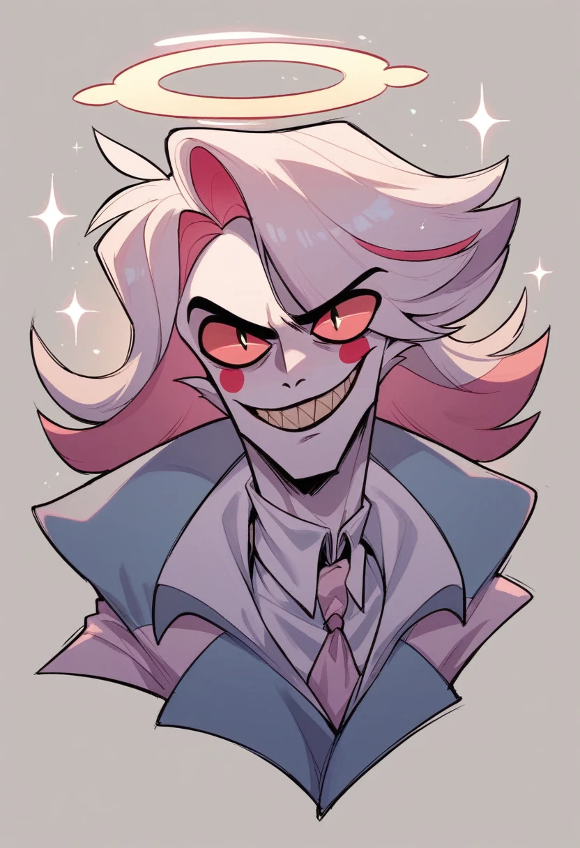1male, hazbin hotel style, archangel, halo