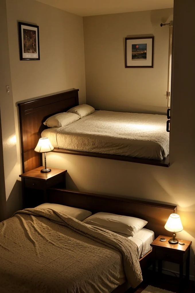 Cozy room with dim light
