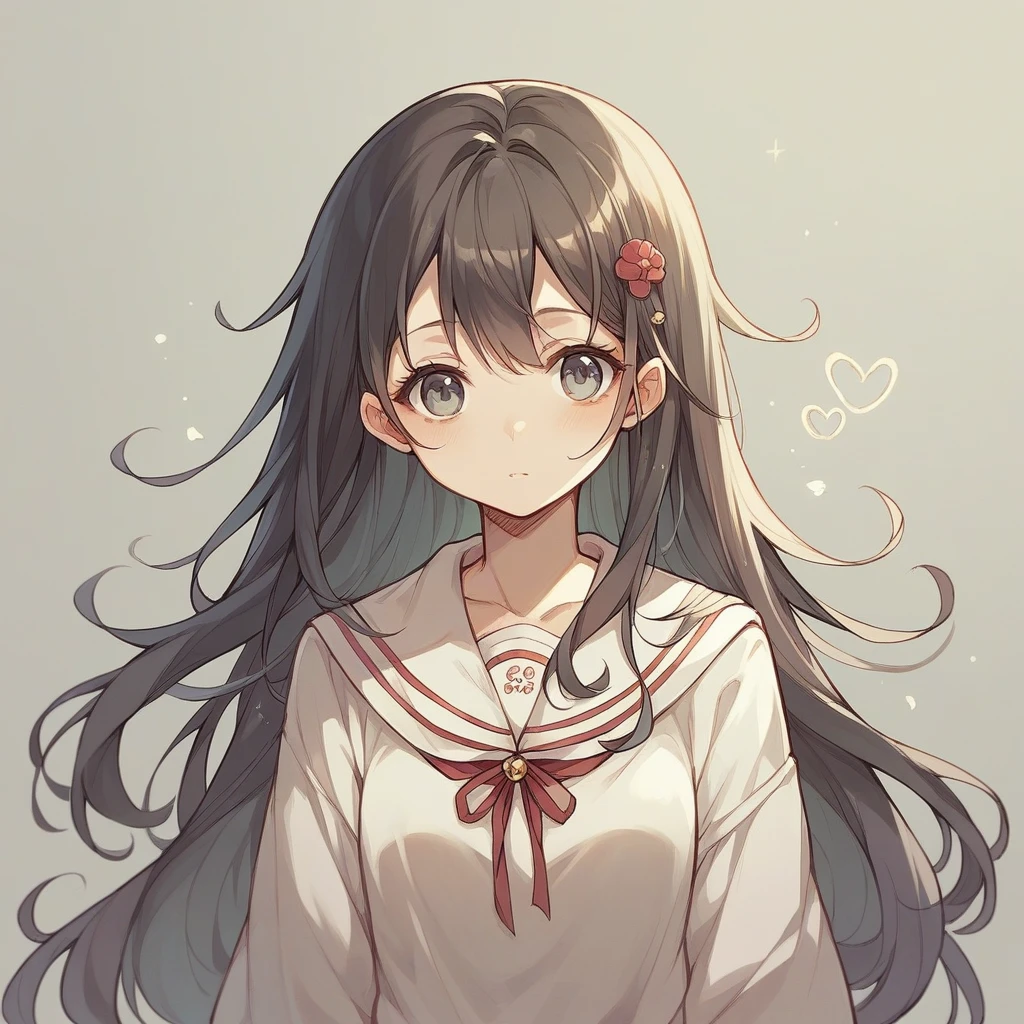 「A young Japanese woman in her 20s、The whole body is photographed from the front.、Standing with long hair。She is beautiful、Has a cute expression。」