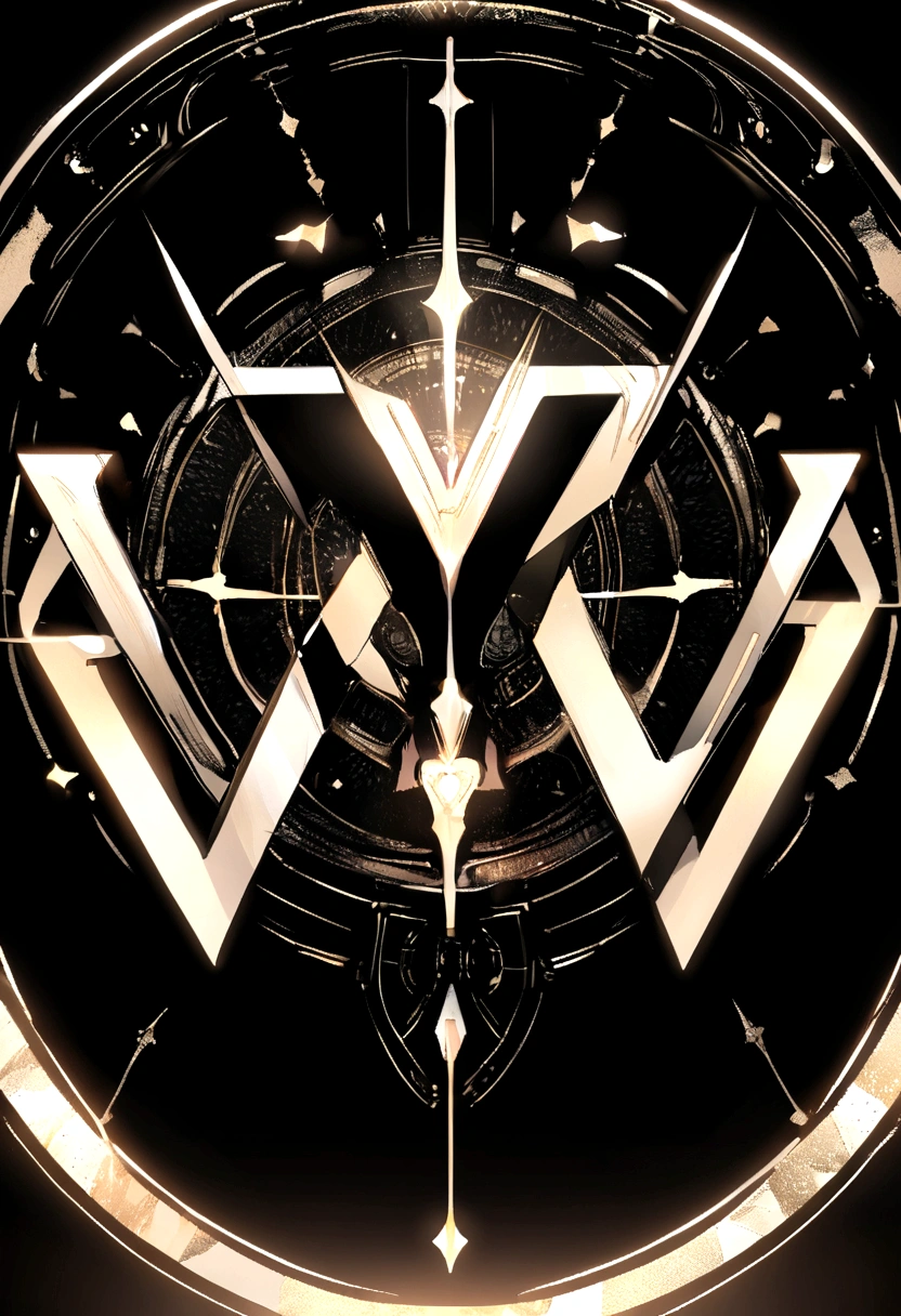 logo with the word v² in white on a black background and glowing light