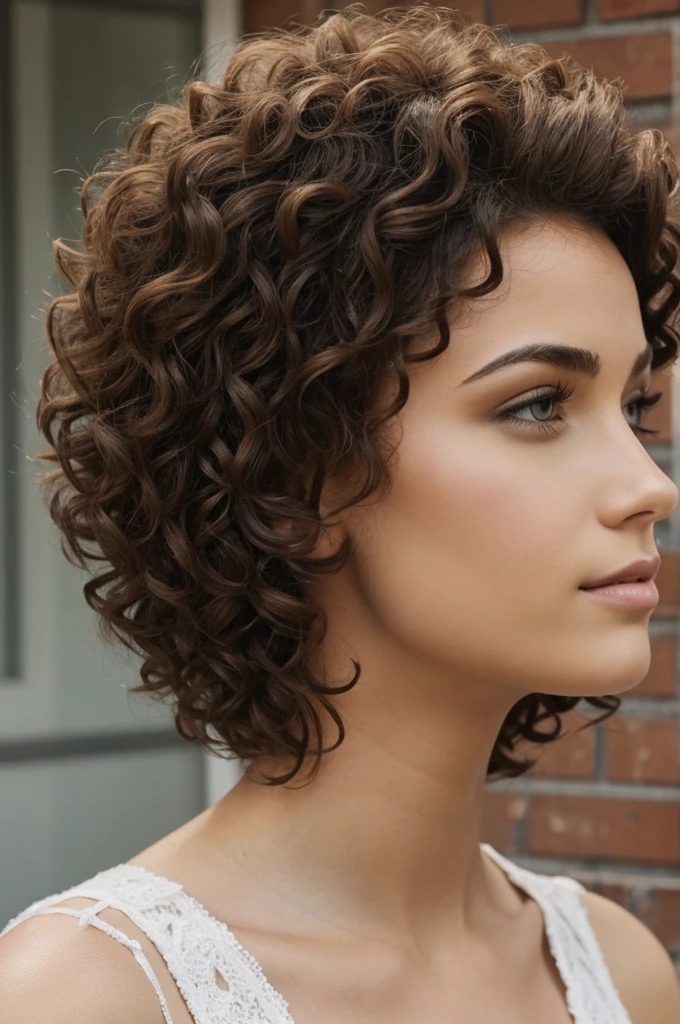 Women short curly hair
