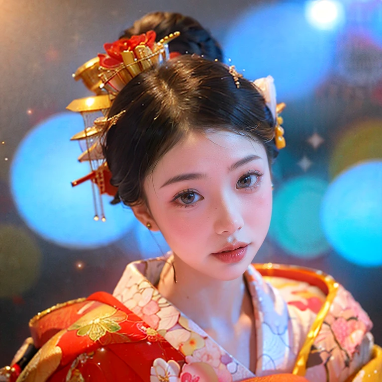 (PUNIPUNI clavicle KIMONO ((offshoulder)) KANZASHI FlowerHairpins Topknot TwinBun Oiran-Hair)High-level, 8K Masterpiece TopQuality, Ultra-detailed CG, Absurd detailed wallpaper, PerfectLighting, Extremely detailed (((Personifying " OIRAN " as a KAWAII Girl))), Characteristic Items, aesthetic LifeLike Rendering, MysticSight, Haze Tyndall Scattering, (Studio Dark Background with (Oodles Dazzling Iridescent 🌈Particles (BokeH))), (((Assfocus)) RoundlyButt) ThighGap, (Exposed:0.99) 🔞 BREAK (Acutance:0.8), (NOGIZAKA FaceVariations) Extremely Detailed very KAWAII FaceVariations, Childish CaptivatingGaze ElaboratePupils ParfectEyes with (SparklingHighlights:1.28), (Voluminous LongEyelashes:0.88), 💄💋✨ GlossyRedLips with BeautifulDetails, CoquettishTongue, PUNIPUNI RosyCheeks, Radiant PearlSkin with Transparency, Glowing DowneyHair . { (Dynamic LifeLike expressions:1.4) | (:d) }, (large eyes:-1) .