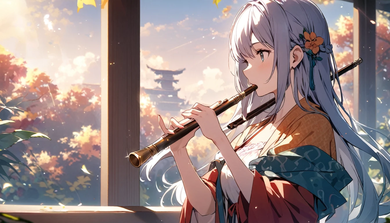 Girl Playing the Flute