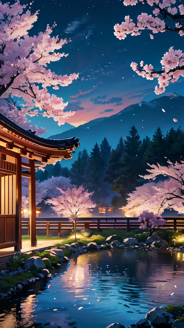 Very detailed, Highest quality, (Ultra-high resolution,8K), (8K wallpapers incorporating highly detailed CG), Cinematic lighting effects,(The Law of Perspective),Beautiful lighting,Photographed with Canon EOS R6,(Beautiful night view),warm,spring,(cherry blossoms通り),(cherry blossoms),,(cherry blossomsの花),sunlight,(springの新宿御苑の詳しい情報),(Garden of Kotonoha),(Detailed distant view of the temple),A city lined with temples,Calm atmosphere,(Photorealistic)