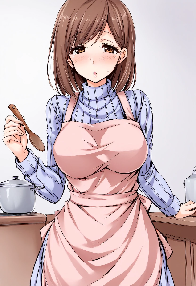 best quality, zemimama, 1girl, solo, apron, cowboy shot,
