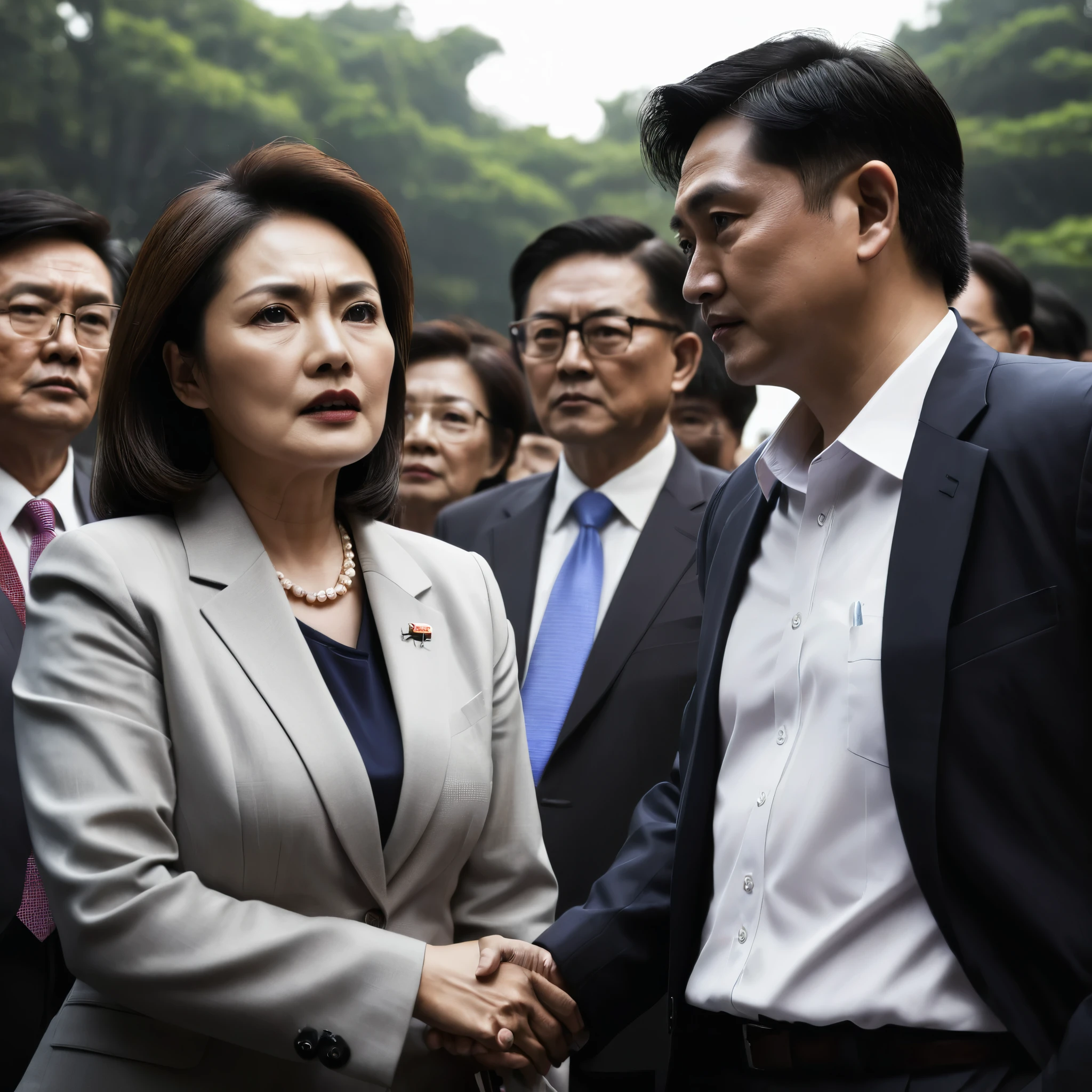 Asian politician male woman Riggin darkness conspiracy