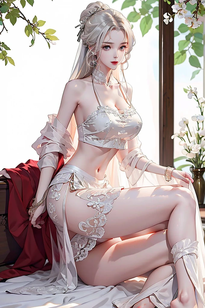 Beautiful details for girl，very detailed eyes and faces，beautiful eyes in detail，ultra - detailed，A high resolution，The is very detailed，The best quality，illustratio，astounding，exquisite details with white hair，best qualtiy，VerydetailedCG，8k wallpaper，face to the viewer，the complex background，bshoulders，seductiv，stas，（Sexual suggestiveness），light in face，cinmatic lighting，2 girls，（with no underpants）） See-through Pajamas， （Lingerie transparent）， Lace skirt，huge tit:1.5  ， （pornographic lingerie））， buttock exposure， Open crotch stockings， h， xxx，Wet, Teenage uncensored， thermography， Pornographic box，mrrpss，