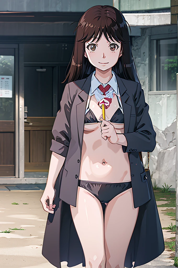 Miyuki Nanase,The Kindaichi Case Files,black hair,long hair,black bikini,smile,micro 