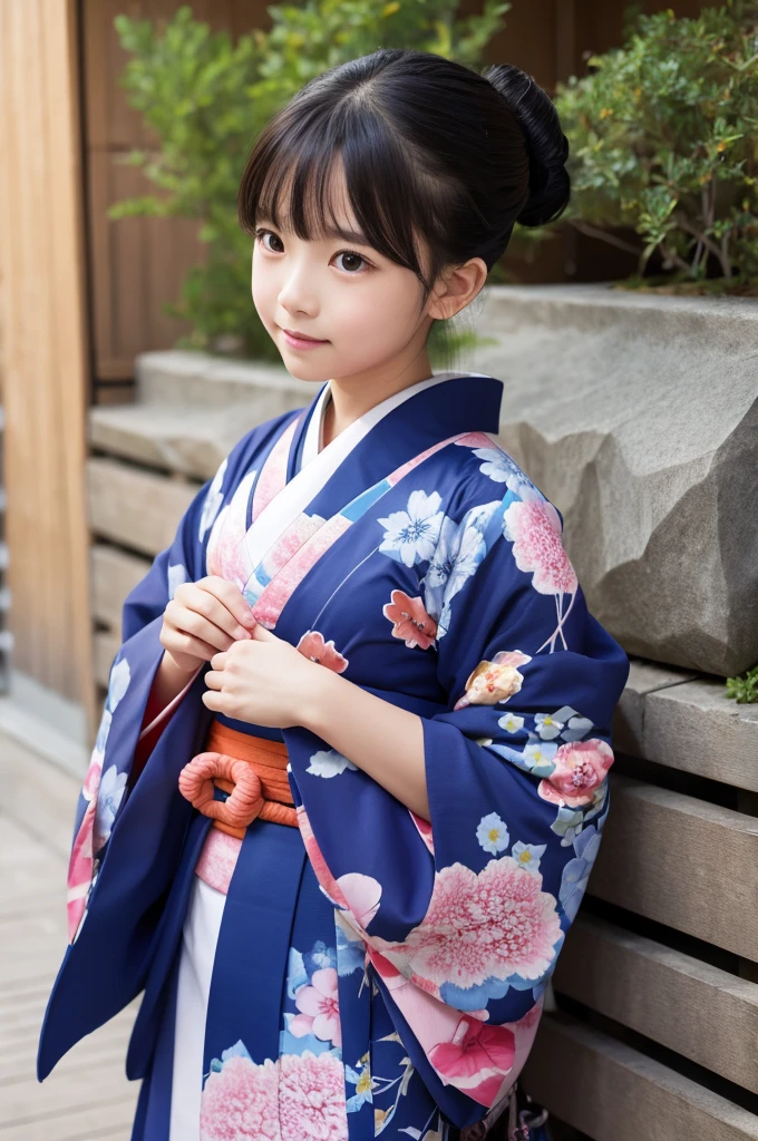 Draw a girl wearing a kimono