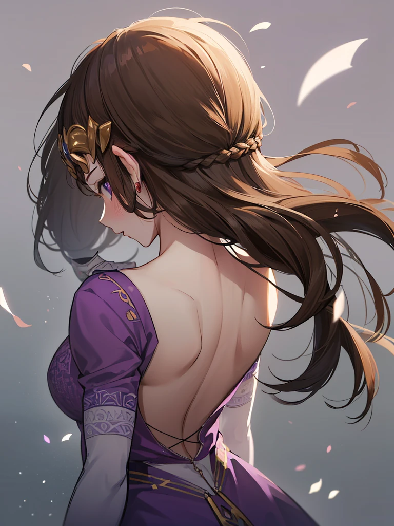 ((((Very beautiful mature woman)))),((())))),((Expressionless)),(((upper body)))),((((One woman is shown)))),()),(((Beautiful back))), ((((back shot)))),((Very beautiful jewel-like eyes)),,(((非常にBeautiful Face)))),Anime art style,masterpiece,(Highest quality), (超detailedな顔),(Very delicate and beautiful),((((My hair is blowing in the wind)))),,(A truly gorgeous jeweled ruffled rococo ball gown dress),(((((Mature Woman,Queen))))),((topless)),((crinoline)),,((Long Straight Hair)),,Cleavage,(Outdoor),length_gloves,Very gorgeous hair accessory,()))),()),()))),(((No background)))),((((Beautiful Face)))),(((()))),()),(((Long Hair)))),((((Straight hair)))),((Cleavage)),((((Dark brown hair)))),Princess Zelda,(()), ((Highest quality)),,(非常にdetailed) ,((((Purple blouse)))),,Brown Hair,((()))), (非常にdetailed),((detailed)),((())),Nintendo, The Legend of Zelda),((alone)), ((Highest quality)), (非常にdetailed), ,