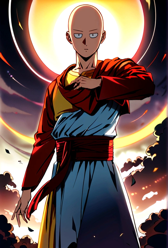 Create a fusion between a monk and Saitama