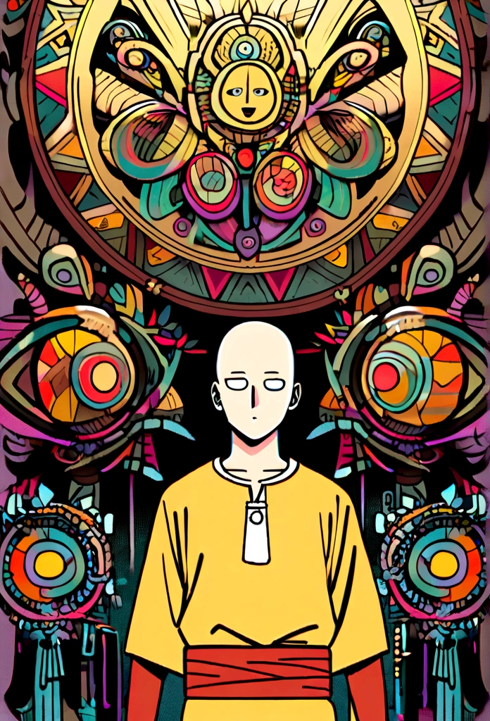 Create a fusion between a monk and Saitama
