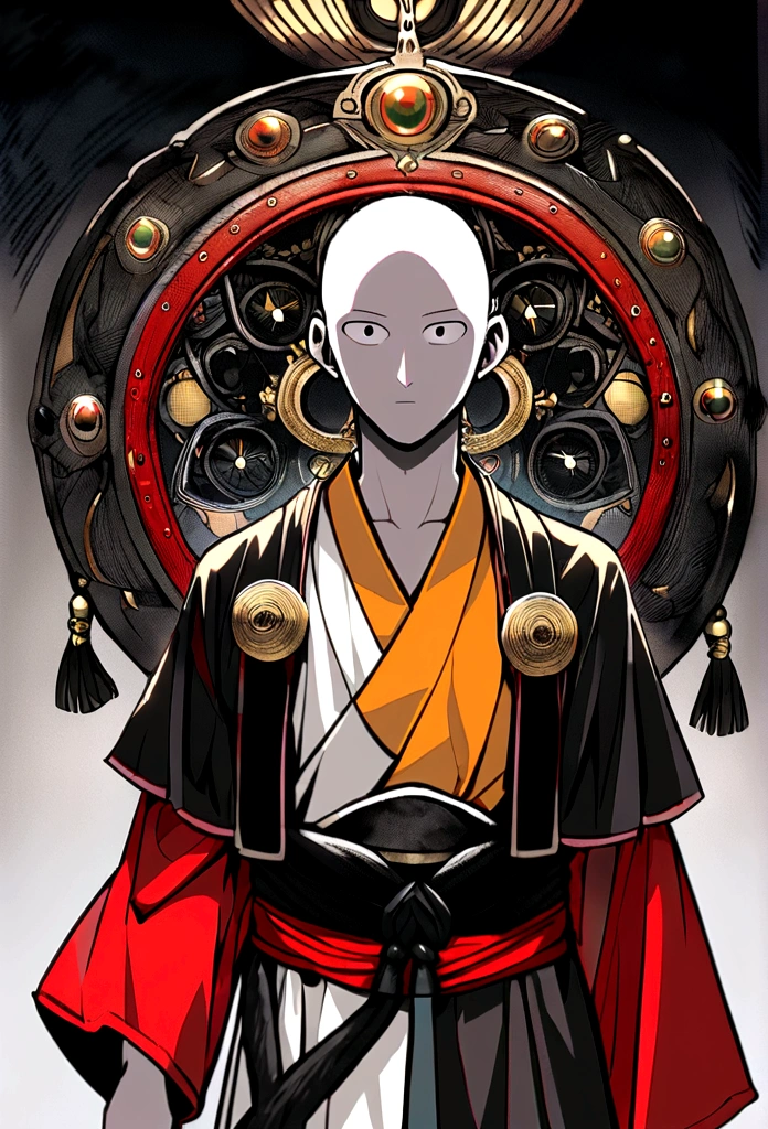 Create a fusion between a monk and Saitama