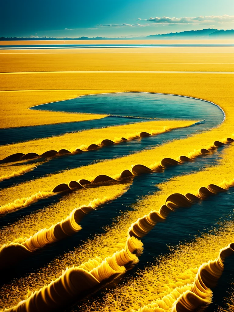 Beautiful yellow sea