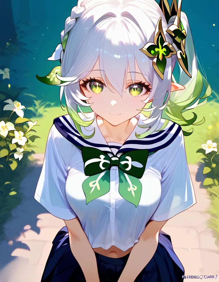 score_9,score_8_up,score_7_up,
1girl,solo,nahida,genshin impact,closed mouth,,outdoors,in a meadow,(school uniform:1.2),,looking at viewer, smile,big tits