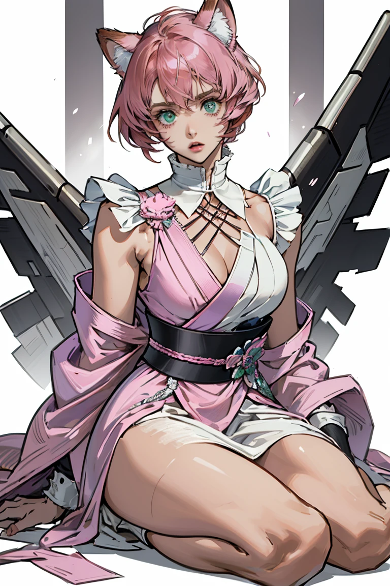 Alisa Bosconovitch, best qualityer, contemporary, flat style, minimalism, Illustrates??the green-eyed plane, pink hair, shorth hair, multicolored wildly hair, black jersey, mechanical wings, Close-U head portrait, pointed chest, neckleace, super neckleace, medium breasts, tekken,pink hair pastel, 1 girl, in kimono, hand painted,Colorless line drawing, pastel yandere colorful, tekken, Garota super fofa de pink hair com maquiagem gótica ao lado, with maid outfit,slender figure,chunky,He sat on the floor,Dressed in pink and white maid outfits,Very Shorthair,with cat ears,quadratic element,, pink kawaii in 1910 era clothing, Alisa Bosconovich's pink lips, no style da soft core palette aurorapunk, an anime illustration of your face, animated gifs, hand drawn animation, charming sketches, smooth and shiny, hazy romanticism, Superflat style, white background - ar 1:1 - niji 5 - expressive style --s 50 , pink kawaii in the 1920s clothing eraPink eagles, wearing a bright white shirt, no style da soft core palette aurorapunk, an anime illustration of your face, animated gifs, hand drawn animation, charming sketches, smooth and shiny, hazy romanticism, Superflat style, white background - ar 1:1 - niji 5 - expressive style --s 50, absurdrez, highres, ultra detailed, (1 girl:1.3), break , Design an image featuring beautiful calligraphy