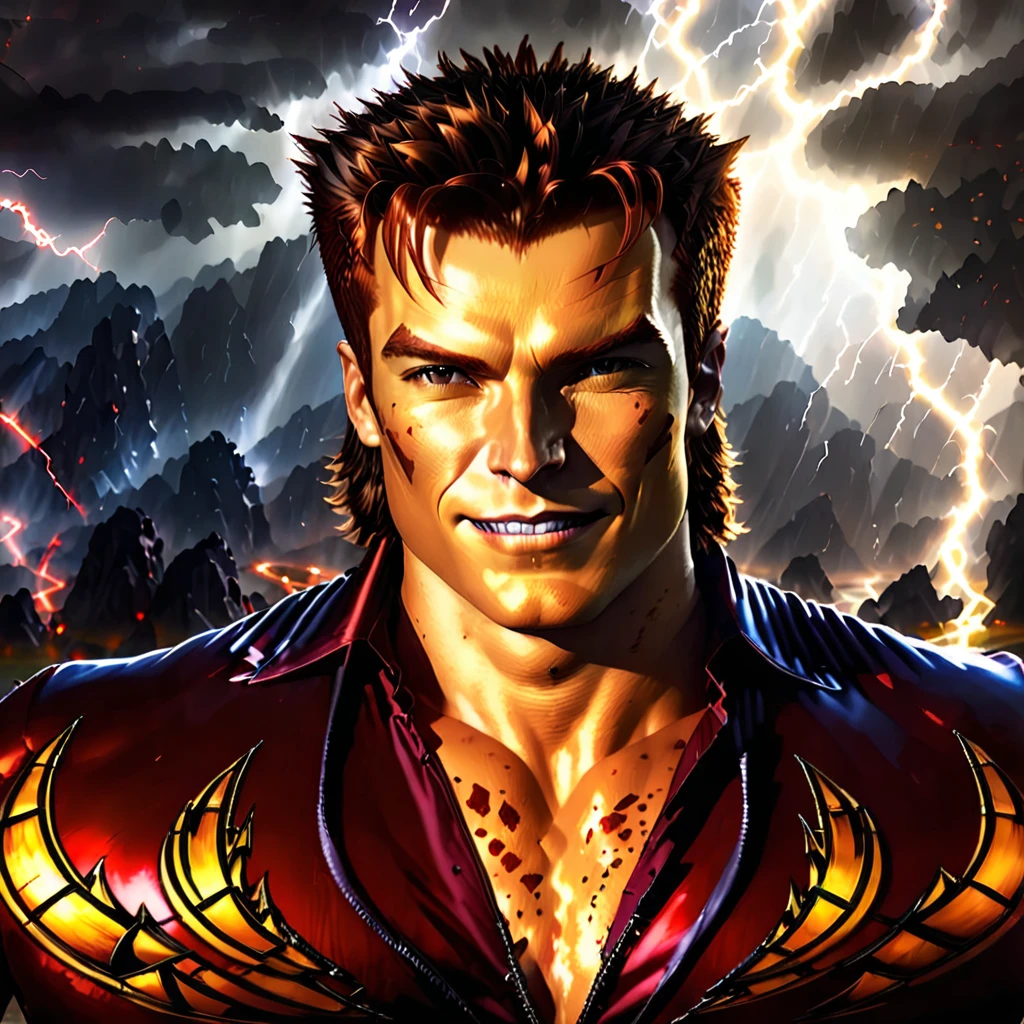 (masterpiece, best quality:1.2), 1man, solo, portrait, smile, high detailed, perfect art, smooth soft skin, soft lightning, centered, face, looking at you, upper body