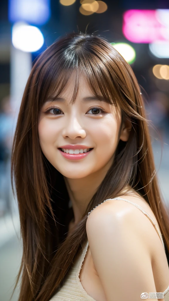 (((32k))), (((RAW Photos))), (Highest quality, detailed:1.2), (非常に繊細でdetailed), Ultra-high resolution, One girl, 3d, (((((Age 25, Sexy Gal, Taiwanese woman))))) ,(((Captivating smile))), 1 Girl, White skin, ((Long brown hair:1.4)), soft, Cute Smile, Bambi Face, Droopy eyes, Sexy lips, Street Snap,