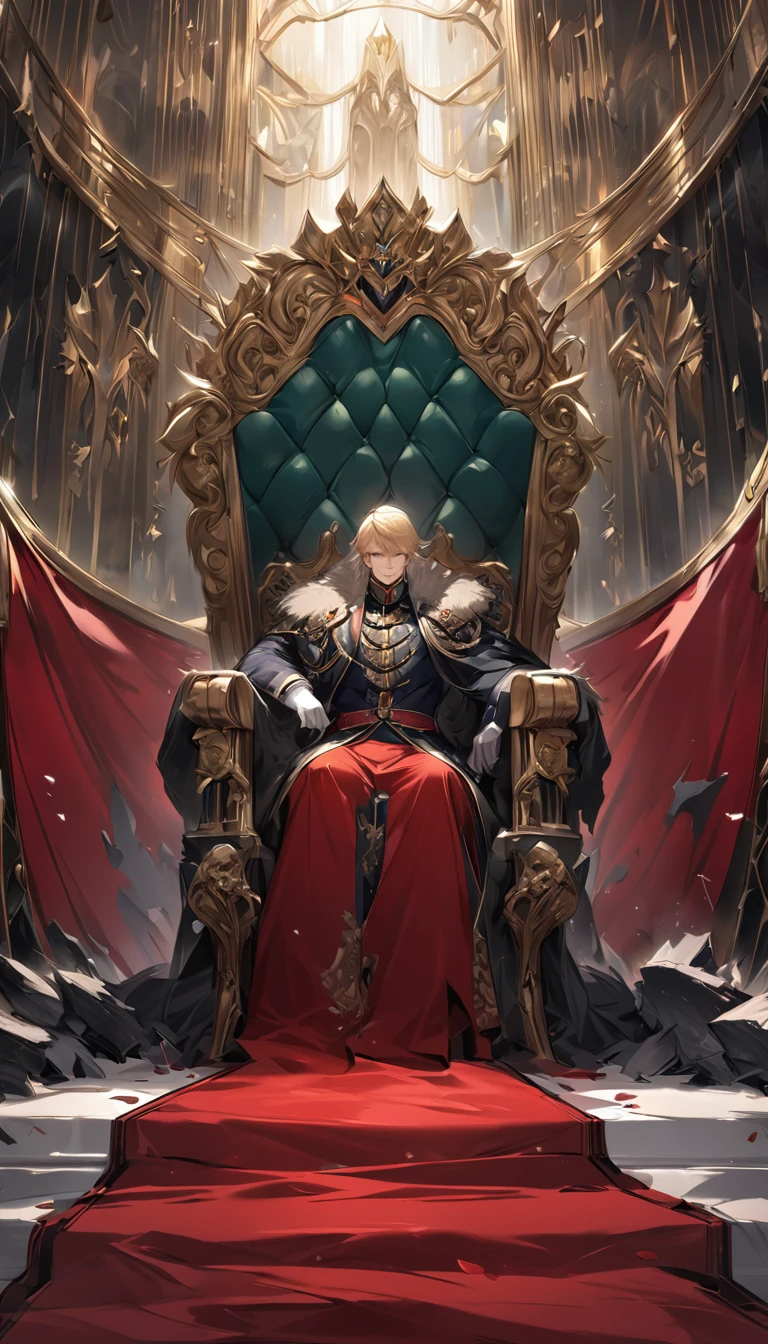 quality\(8K,非常に精細なCGユニットのwallpaper, masterpiece,High resolution,top-quality,top-quality real texture skin,Surreal,Increase the resolution,RAW Photos,最高quality,Very detailed,wallpaper\),BREAK, Throne of Power, Alice in Wonderland、Trump Country, Spade Empire, Alice sitting on a gorgeous throne, Spade family crest, The Last Emperor, A guard standing dignified beside the emperor、Red carpet,　Gold embroidery、Trump&#39;s guards stand guard:1.5、Disciplined Imperial Guard、White Palace、chalk、pure white、、