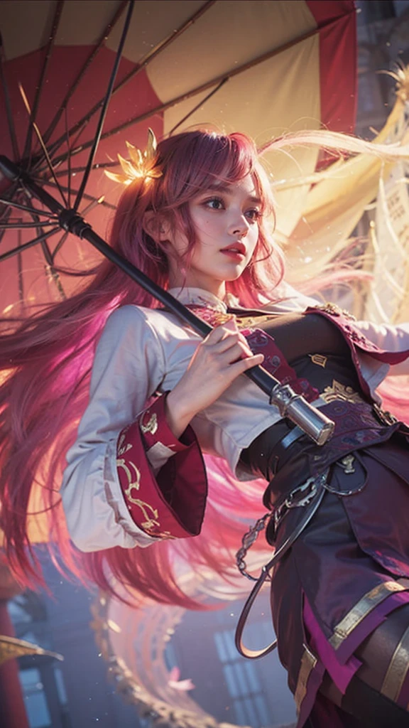 a close up of a 4 girls ,pink hair , big booobs , shadowbringers cinematic, 4 k detail fantasy, a beautiful fantasy empress, game cg, xianxia fantasy, xianxia hero, 2. 5 d cgi anime fantasy artwork, cinematic goddess close shot, ruan jia and artgerm, wow 4 k detail fantasy, hyperdetailed fantasy character