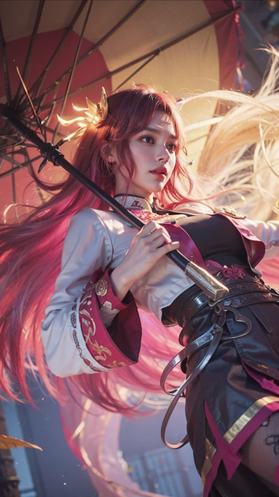 a close up of a 4 girls ,pink hair , big booobs , shadowbringers cinematic, 4 k detail fantasy, a beautiful fantasy empress, game cg, xianxia fantasy, xianxia hero, 2. 5 d cgi anime fantasy artwork, cinematic goddess close shot, ruan jia and artgerm, wow 4 k detail fantasy, hyperdetailed fantasy character