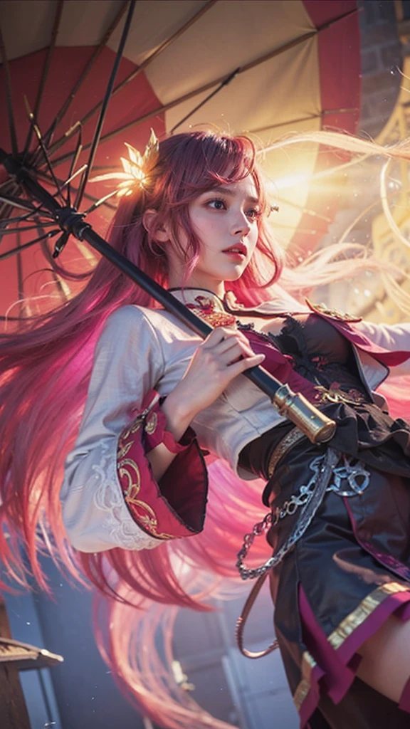 a close up of a 4 girls ,pink hair , big booobs , shadowbringers cinematic, 4 k detail fantasy, a beautiful fantasy empress, game cg, xianxia fantasy, xianxia hero, 2. 5 d cgi anime fantasy artwork, cinematic goddess close shot, ruan jia and artgerm, wow 4 k detail fantasy, hyperdetailed fantasy character