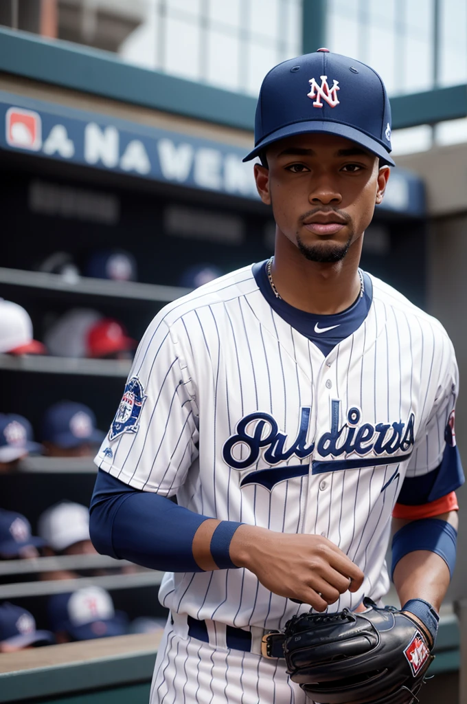 Create a mlb new york player with new york cap 