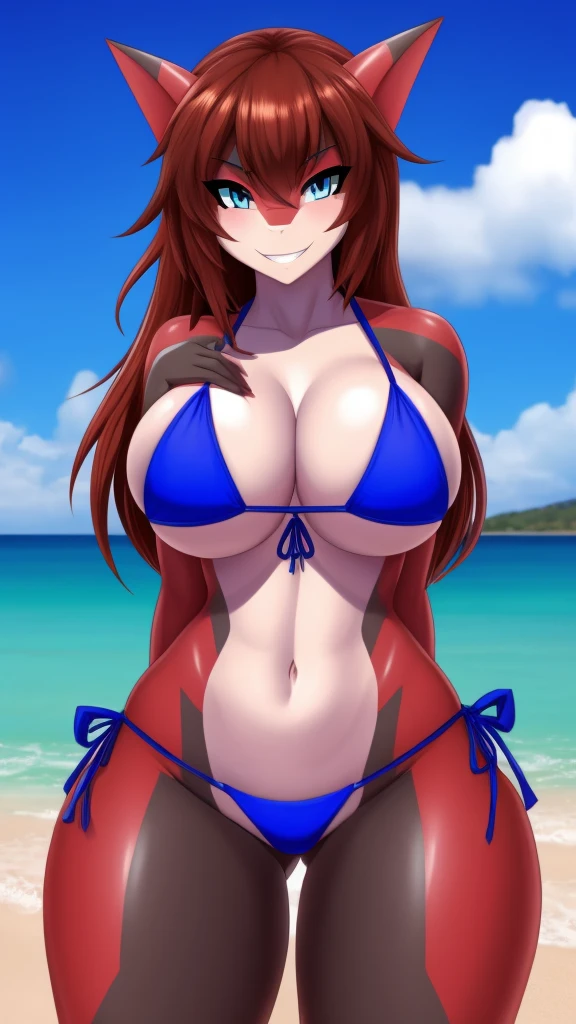 Shark girl, very sexy, big breasts, Pussycat bikini