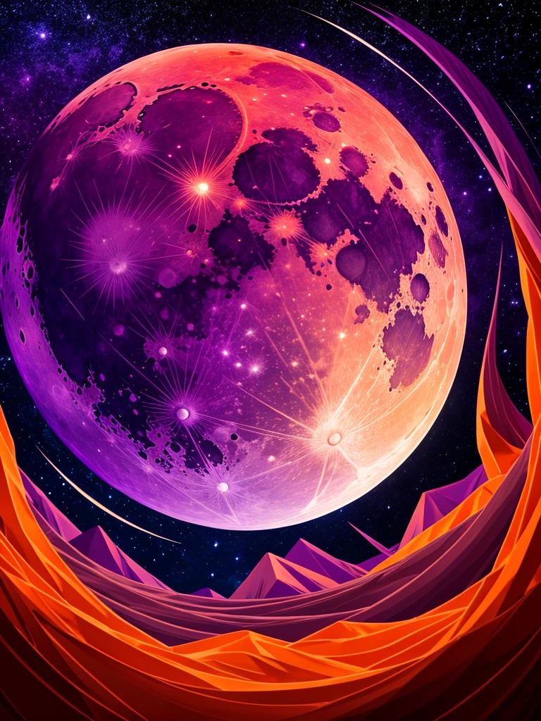 Purple and orange moon