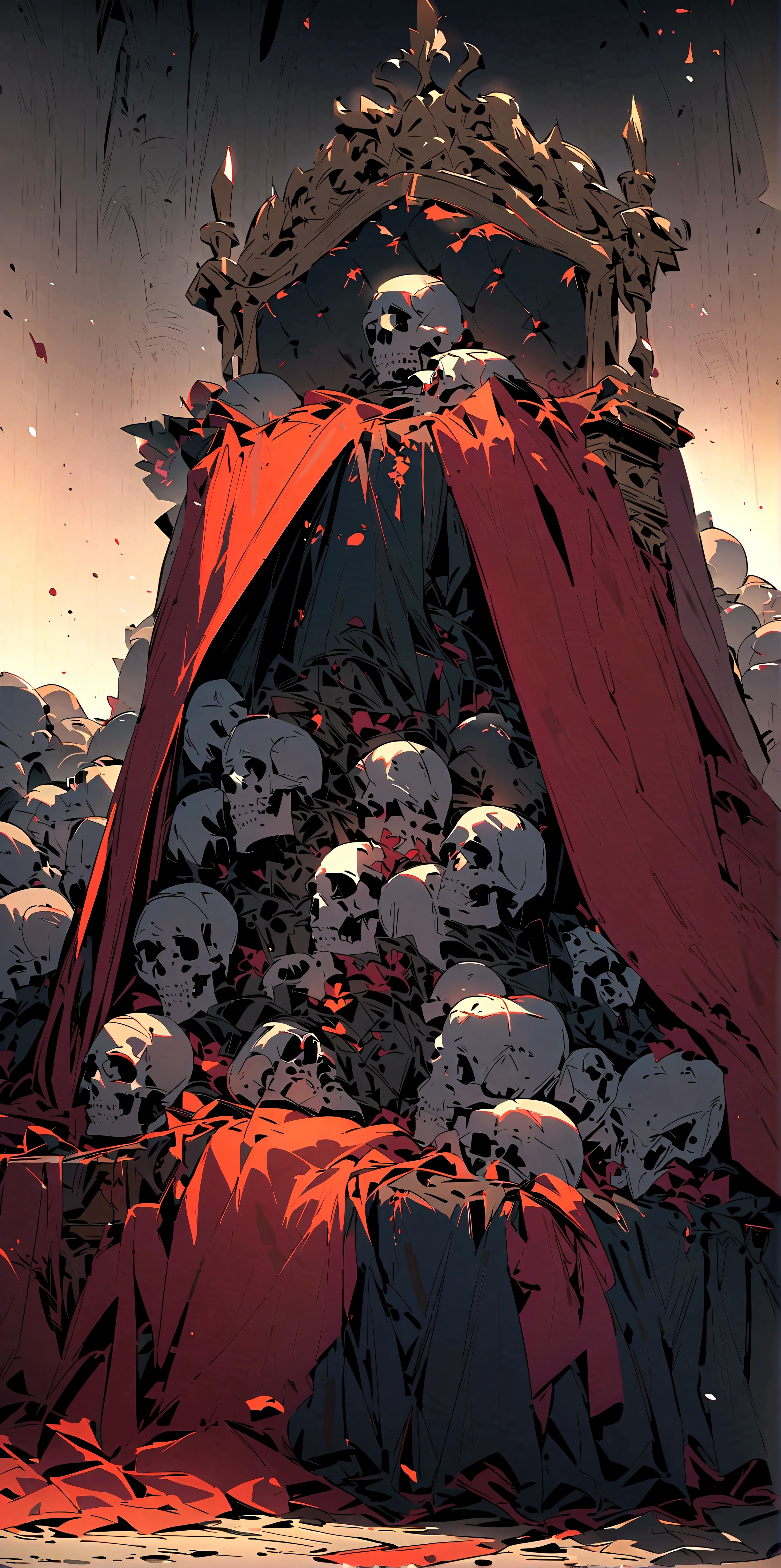 There's a chair\(Very beautiful, glorious, dignity\) on top of a pile of corpses.