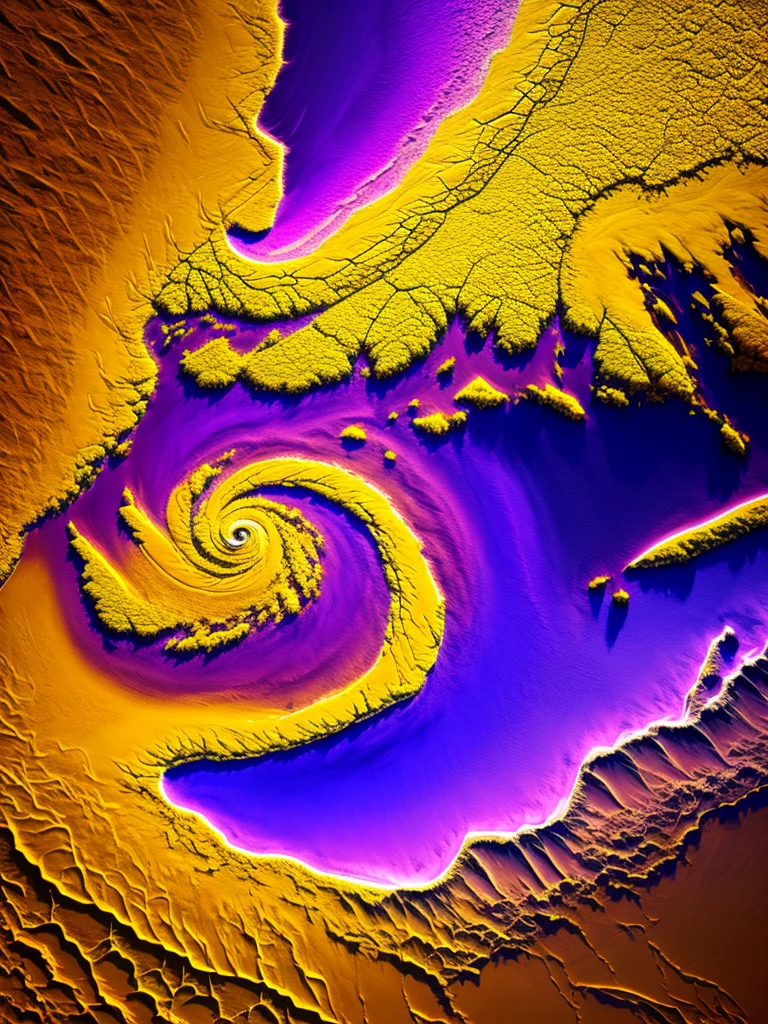 Yellow and purple contrast earth