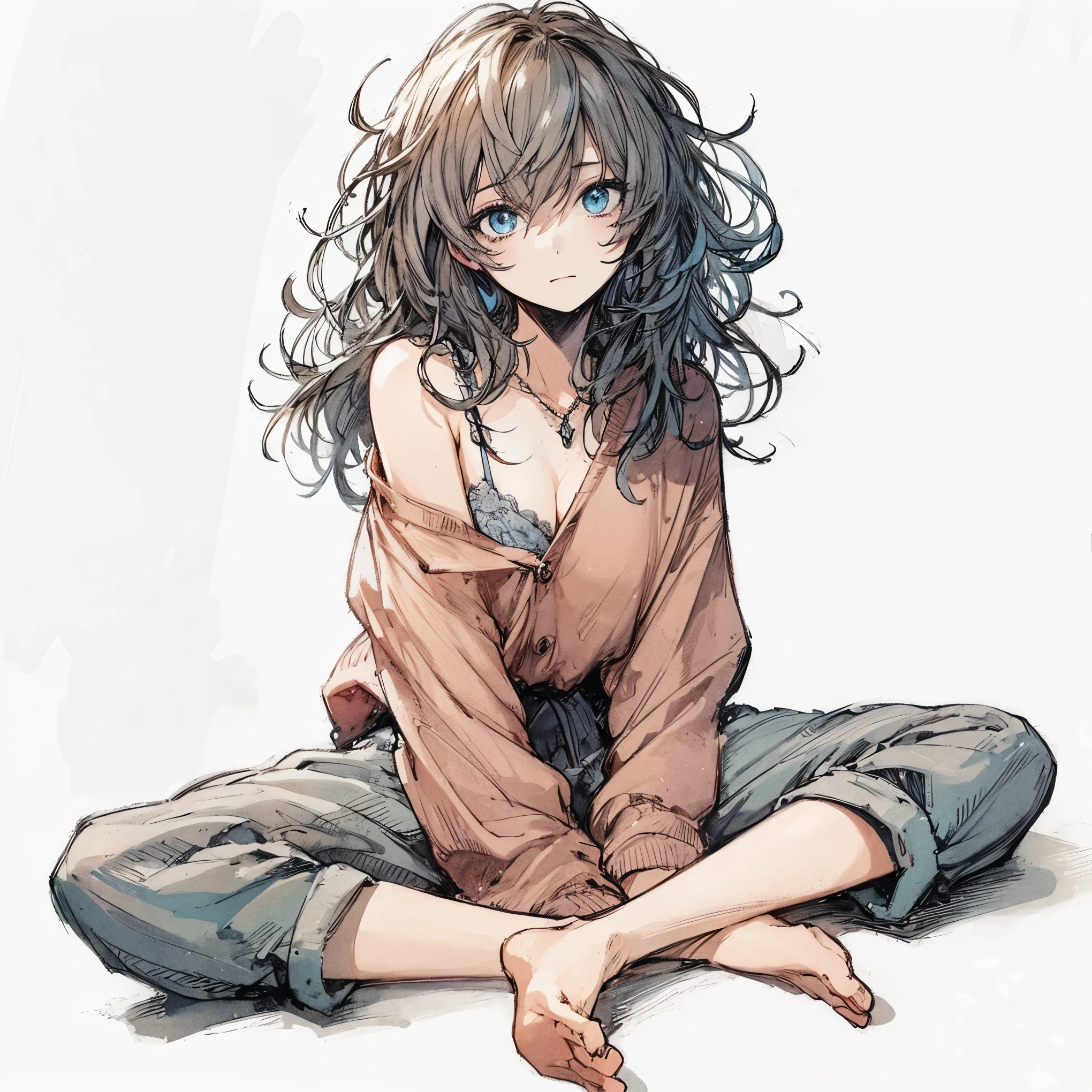 Official art using high-quality hand-drawn watercolor sketch techniques. (best quality,4k,8k,highres,masterpiece:1.2),ultra-detailed,beautiful detailed eyes,A girl with beautiful eyes, everyone, beautiful anime girl, cute anime girl, smooth anime art, anime style, elegant colors, soft lighting, delicate beautiful wet eyes, very coquettish, (beautiful large breast:1.2), (correct hands:1.2),