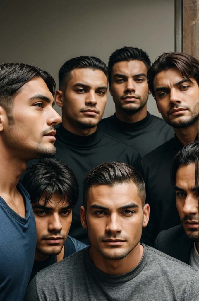 A group of man and one of them a head