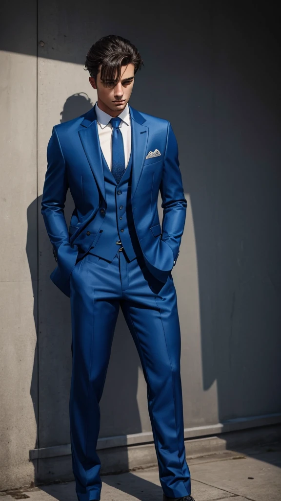 Men blue colour jacket  baggy pant and suit oil add a donkey